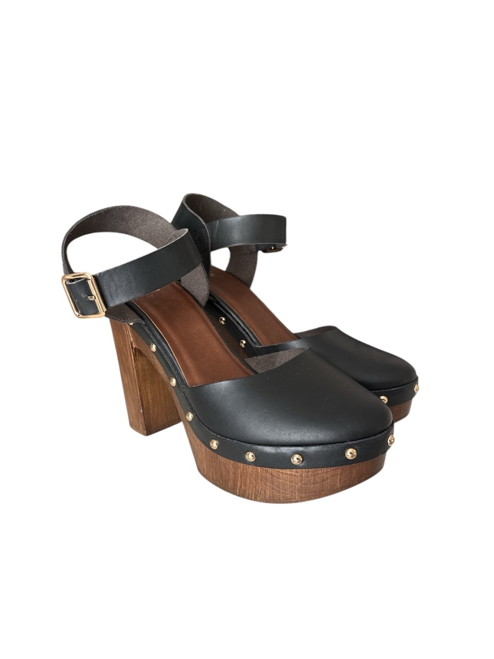 Black Platform Clog Sandals with Gold Studs/Mossimo Supply Co.